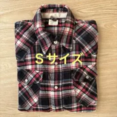 ライトオン　バックナンバー　ネルシャツ　チェック柄　綿　ボタン　カジュアルＳ