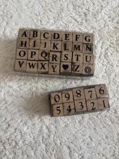 木製アルファベット数字スタンプセット