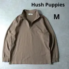 Hush Puppies　ハーフジップ　トレーナー　刺繍ロゴ　ブラウン　Mサイズ