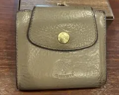 IL BISONTE イルビゾンテ グレー レザー 二つ折り財布 がま口財布