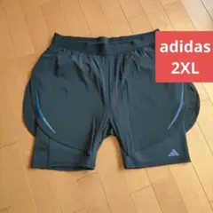 美品！adidas トレーニングショーツ　タイツ　メンズ　スポーツ　黒　2XL