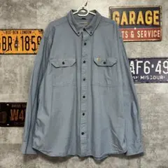 K*O様 Carhartt リラックスフィット ワークシャツ XL 水色　古着