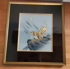 カラフルな虎の原画 27.3×22cmキャンバス 絵画 現代アート 動物画 トラ