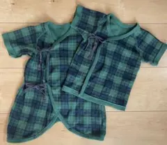 ベビー肌着セット50-60cm チェックグリーン