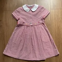 familiar 半袖ワンピース 110サイズ　赤チェック