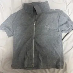 JMER リブ ハーフジップ 半袖 トップス グレー
