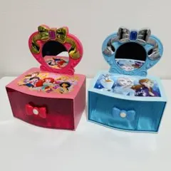 Disney プリンセス、アナと雪の女王 ドレッサー 小物入れ 2個セット