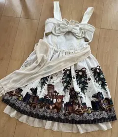 美品】axes femme メルヘン柄 キャミワンピース ロリータ ホワイト