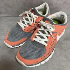 【ナイキ】（24）ランニングシューズ スニーカー フリーラン オレンジ