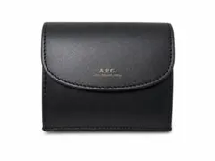 早い者勝ち【限定SALE】A.P.C. レザー 三つ折り財布 ブラックのサムネイル
