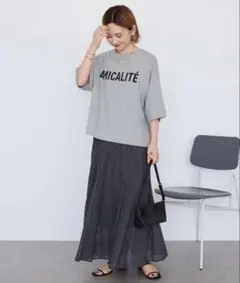 AMERICAN HOLIC カットジャガードプリーツスカート