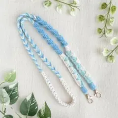 マクラメ編み　スマホショルダーストラップ　no.115