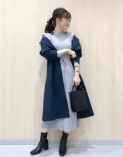 GU シャツスリーブニットワンピース グレー XL