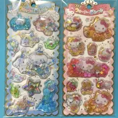 キラキラウォーターインシール　シナモロール　 ハローキティ　2枚セット