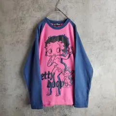 BETTY BOOP ベティちゃん ラグラン ロンT キャラクター ピンク Lのサムネイル