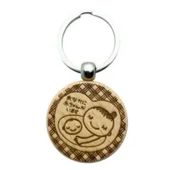 【匿名配送】木製 マタニティマーク ハンドメイド キーホルダー タータンチェック