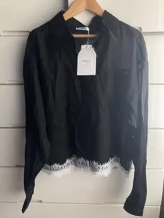 【新品】しまむら　mysacloset 田中里奈　裾レースシアーシャツ　Lサイズのサムネイル