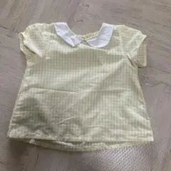 petit main イエロー チェック柄 トップス 06