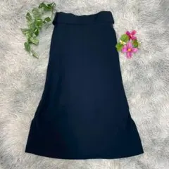 【リエス】フレアスカート 2 ネイビー ミモレ丈 シンプルのサムネイル