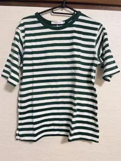 【値下げ】アメリカンホリック 緑と白のボーダー半袖Tシャツ