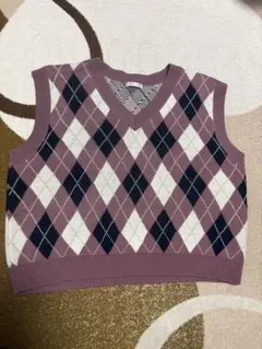 C.O.L.Z.A アーガイル柄 ニットベスト M