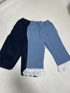 デニム カジュアルパンツ 120cm レース付き