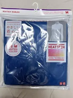 ユニクロ 極暖 ヒートテックシームレスリブタートルネックT(長袖)ブルー M
