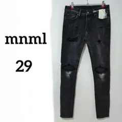 【新品タグ】mnml ダメージ加工 ストレッチ スキニー デニム 29 ミニマル