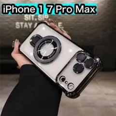 iPhone17 ケース　ブラック マグセーフ 新品 クリア　スケルトン　人気