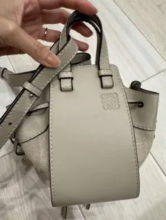ロエベ　LOEWE ハンモック　リネン　ミニ　グレージュ