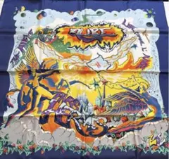 HERMESネイビーシルクスカーフTHE ALFEE25周年エルメス　カレ　90