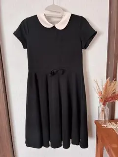 黒 半袖ワンピース 150サイズ　フォーマル　発表会　冠婚葬祭