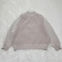 無印良品 ワッフル編み クルーネックニット グレージュS ウォッシャブル 가을 겨울