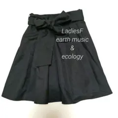 earth music&ecology ミニフレアスカート ブラック フリー