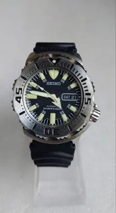 【極美品】SEIKO 腕時計 ブラックモンスター ダイバー 自動巻き SEIKO】セイコー『ブラックモンスター ダイバーズ』SZEN002 7S26