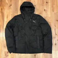 PUMA ブラック ダウンジャケット フード付き