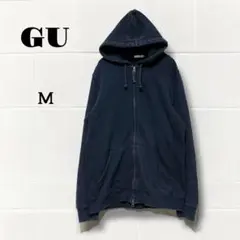 ジーユー フルジップパーカー Mサイズ ブラック　カジュアル　シンプル　無地