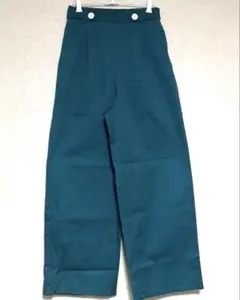ジーユー　ズボン　グリーン 緑　ワイドパンツ 新品未使用　L 美脚