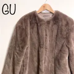 【GU】フェイクファージャケットZ+E　ブラウン　M