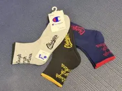 新品 Champion ソックス 3足セット 23-25cm ハーフパイル