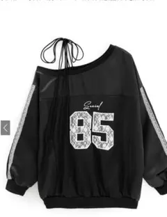 オフショルダー スウェット ブラック