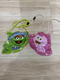 セサミストリート 透明ポーチ 2個セット