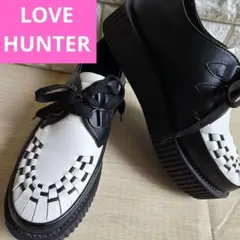 Lovehunter ラブハンター クリーパー 厚底シューズ 編み込 モノトーン
