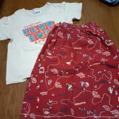 ベベ　Ｔシャツ１３０＆ロングスカート１２０