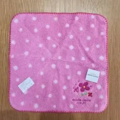 marie claire ピンク 水玉タオルハンカチ