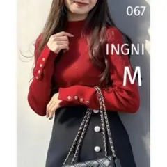 067 INGNI イング 12GボトルN袖金釦ニット