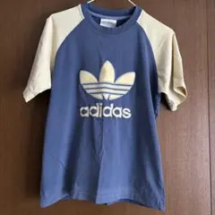 【希少】adidas アディダス ヴィンテージ風 ラグランTシャツ ロゴワッペン