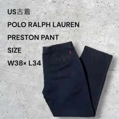 POLO ラルフローレン プリストンパンツ赤ポニー刺繍W38×L34 ネイビー