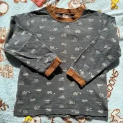 petit main 働く車プリント 長袖Tシャツ 110