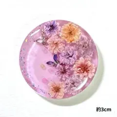 ハンドメイドレジン　選べるパーツ　約3cm ドライフラワー　蝶　ピンク